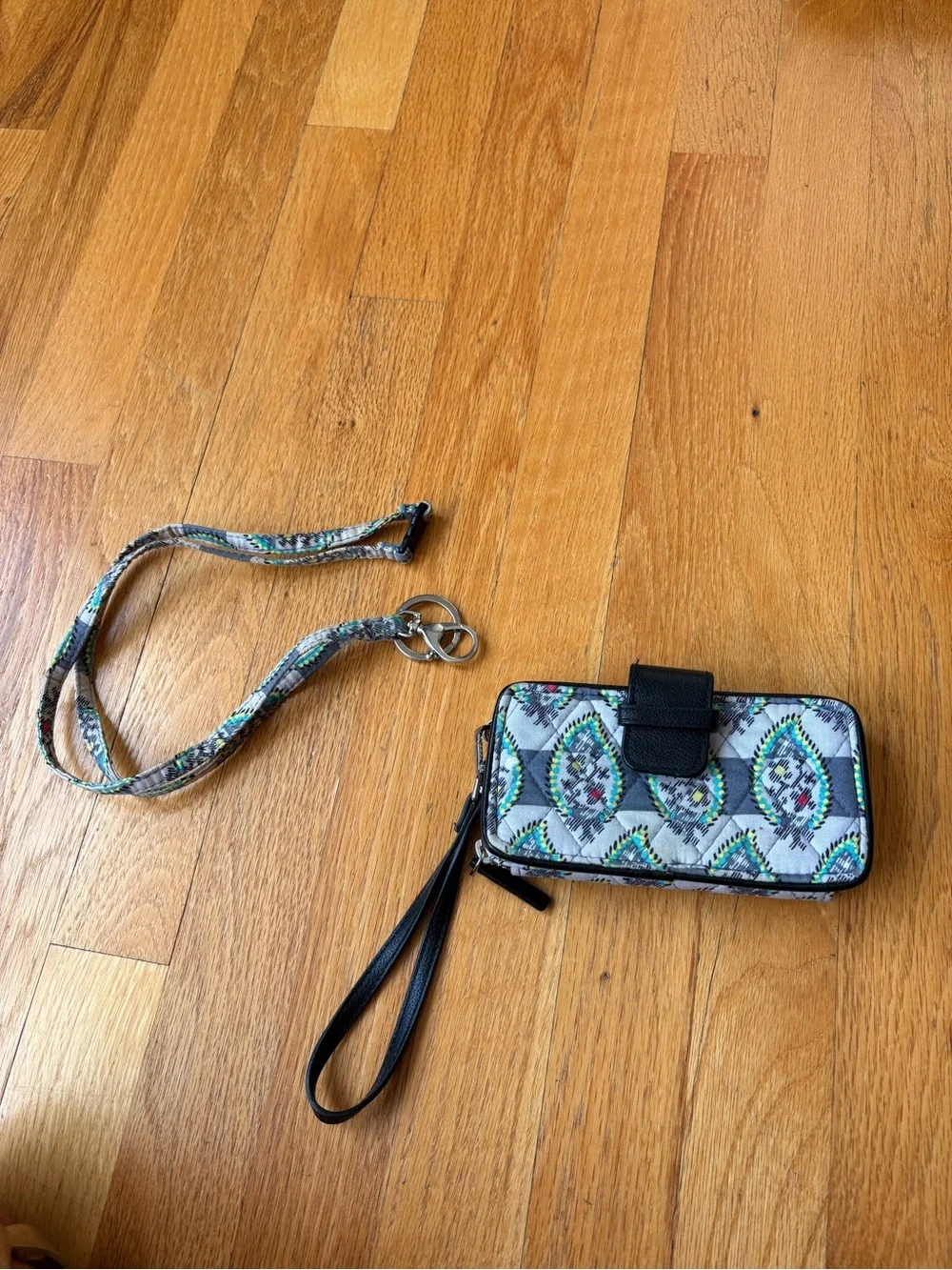 Vera Bradley Paisley Stripes RFID Wristlet Wallet